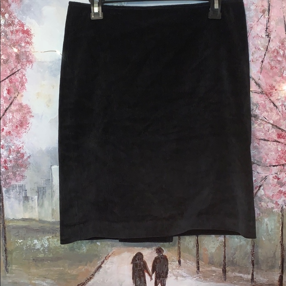 Body by VS black Corduroy stretch back pleat Bodycon skirt sz 10 EUC